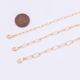 Round Paperclip Necklaces 16" 18" 3mm 4mm 5mm For Layering Tarnish Resistant PVD Ion Plating Ion Plated