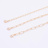 Round Paperclip Necklaces 16" 18" 3mm 4mm 5mm For Layering Tarnish Resistant PVD Ion Plating Ion Plated