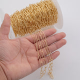 paperclip round 5x15mm CCC Ion Plated Brass Chain - Tarnish Resistant Wholesale 1 yard per order