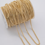 Cuban curb 4.5mm CCC Ion Plated Brass Chain - Tarnish Resistant Wholesale 1 yard per order