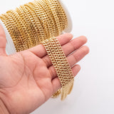 Cuban Curb 5.2mm CCC Ion Plated Brass Chain - Tarnish Resistant Wholesale 1 yard per order