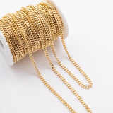 Cuban Curb 5.2mm CCC Ion Plated Brass Chain - Tarnish Resistant Wholesale 1 yard per order