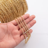 4x5mm CCC Ion Plated Brass Chain - Tarnish Resistant Wholesale 1 yard per order