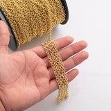 Textured Oval Chain 4x5mm CCC Ion Plated Brass Chain - Tarnish Resistant Wholesale 1 yard per order
