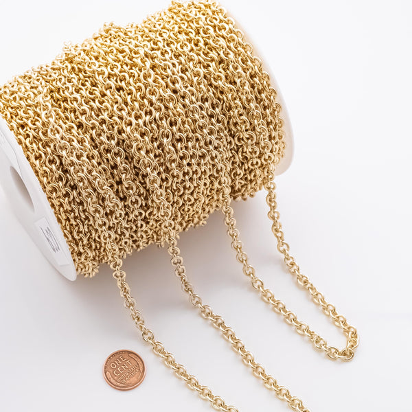 6mm CCC Ion Plated Brass Chain - Tarnish Resistant Wholesale 1 yard per order