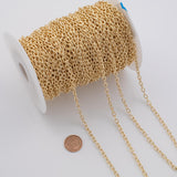 Oval 4x6mm CCC Ion Plated Brass Chain - Tarnish Resistant Wholesale 1 yard per order