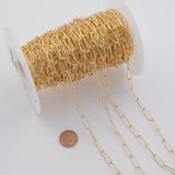paperclip round 5x15mm CCC Ion Plated Brass Chain - Tarnish Resistant Wholesale 1 yard per order