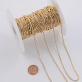 2mm Box Chain Ion Plated Brass Chain - Tarnish Resistant Wholesale 1 yard per order