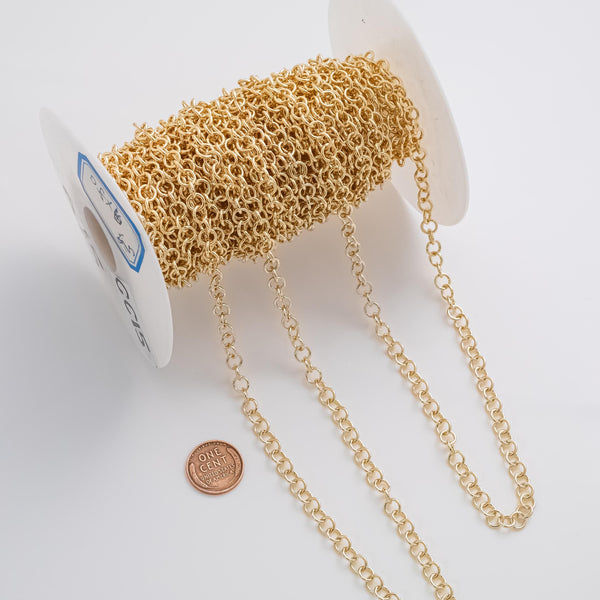 6mm CCC Ion Plated Brass Chain - Tarnish Resistant Wholesale 1 yard per order