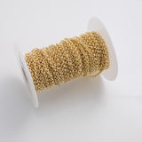 4mm Rolo Chain Ion Plated Brass Chain - Tarnish Resistant Wholesale 1 yard per order