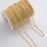 3.5mm Cuban Curb Chain Ion Plated Brass Chain - Tarnish Resistant Wholesale 1 yard per order