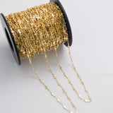 Cross 5mm Ion Plated Brass Chain - Tarnish Resistant Wholesale 1 yard per order