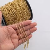 Rolo 3x5mm CCC Ion Plated Brass Chain - Tarnish Resistant Wholesale 1 yard per order