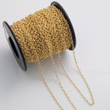 Rolo 3x5mm CCC Ion Plated Brass Chain - Tarnish Resistant Wholesale 1 yard per order