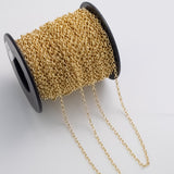Rolo 3x5mm CCC Ion Plated Brass Chain - Tarnish Resistant Wholesale 1 yard per order