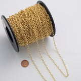 Rolo 3x5mm CCC Ion Plated Brass Chain - Tarnish Resistant Wholesale 1 yard per order