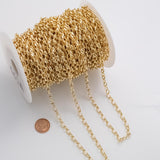 5x7mm Rolo Oval CCC Ion Plated Brass Chain - Tarnish Resistant Wholesale 1 yard per order
