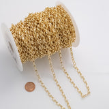 5mm Rolo Oval Chain Ion Plated Brass Chain - Tarnish Resistant Wholesale 1 yard per order 5x7mm