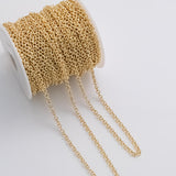 4mm Rolo Round Chain Ion Plated Brass Chain - Tarnish Resistant Wholesale 1 yard per order