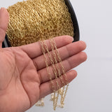 Paperclip 2.8x6.3mm CCC Ion Plated Brass Chain - Tarnish Resistant Wholesale 1 yard per order
