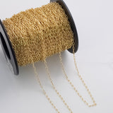 Paperclip Chain Round 3x6mm Ion Plated Brass Chain - Tarnish Resistant Wholesale 1 yard per order