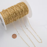 Paperclip Chain 3x6mm Ion Plated Brass Chain - Tarnish Resistant Wholesale 1 yard per order