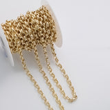 6x8mm Oval Rolo Chain Ion Plated Brass Chain - Tarnish Resistant Wholesale 1 yard per order