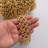 7x10mm CCC Ion Plated Brass Chain - Tarnish Resistant Wholesale 1 yard per order