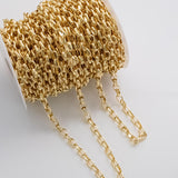 7x10mm CCC Ion Plated Brass Chain - Tarnish Resistant Wholesale 1 yard per order