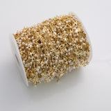 Star Fish and Pearl Chain Ion Plated Brass Chain - Tarnish Resistant Wholesale 1 yard per order
