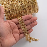 4mm Figaro CCC Ion Plated Brass Chain - Tarnish Resistant Wholesale 1 yard per order