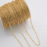 4mm Figaro CCC Ion Plated Brass Chain - Tarnish Resistant Wholesale 1 yard per order