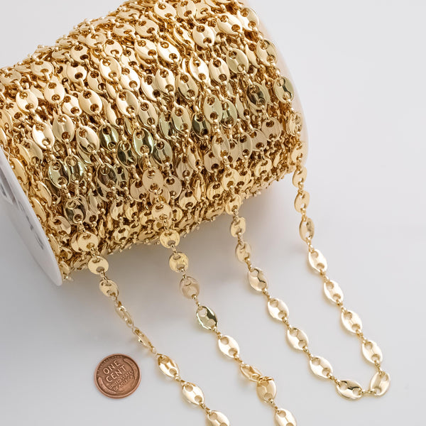 8x11mm CCC Ion Plated Brass Chain - Tarnish Resistant Wholesale 1 yard per order