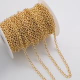 6mm Round Rolo Chain Ion Plated Brass Chain - Tarnish Resistant Wholesale 1 yard per order