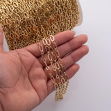 Big and Small 9x5mm CCC Ion Plated Brass Chain - Tarnish Resistant Wholesale 1 yard per order