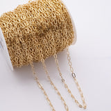 Big and Small 9x5mm CCC Ion Plated Brass Chain - Tarnish Resistant Wholesale 1 yard per order