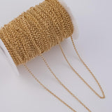 3mm Rolo Chain Ion Plated Brass Chain - Tarnish Resistant Wholesale 1 yard per order