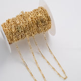 4x14mm Figaro CCC Ion Plated Brass Chain - Tarnish Resistant Wholesale 1 yard per order