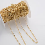 4x14mm Figaro CCC Ion Plated Brass Chain - Tarnish Resistant Wholesale 1 yard per order