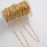 4x14mm Figaro CCC Ion Plated Brass Chain - Tarnish Resistant Wholesale 1 yard per order