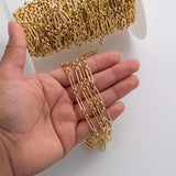 4x14mm Figaro CCC Ion Plated Brass Chain - Tarnish Resistant Wholesale 1 yard per order