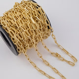 Paperclip Chain 9x19mm CCC Ion Plated Brass Chain - Tarnish Resistant Wholesale 1 yard per order