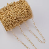 6mm Paperclip Chain Hammered Middle Ion Plated Brass Chain - Tarnish Resistant Wholesale 1 yard per order