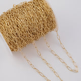 6mm Paperclip Chain Hammered Middle Ion Plated Brass Chain - Tarnish Resistant Wholesale 1 yard per order