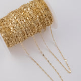 Double Flat Chain Ion Plated Brass Chain - Tarnish Resistant Wholesale 1 yard per order