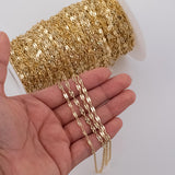 Double Flat CCC Ion Plated Brass Chain - Tarnish Resistant Wholesale 1 yard per order