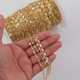 Double Flat Chain Ion Plated Brass Chain - Tarnish Resistant Wholesale 1 yard per order