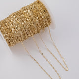 Double Flat Chain Ion Plated Brass Chain - Tarnish Resistant Wholesale 1 yard per order