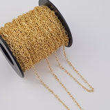 3.5mm Figaro Italian Chain Long and Short Ion Plated Brass Chain - Tarnish Resistant Wholesale 1 yard per order