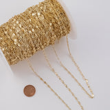Double Flat Chain Ion Plated Brass Chain - Tarnish Resistant Wholesale 1 yard per order